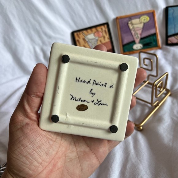 4pc Set Milson & Louis Cocktails Themed Ceramic - Picture 3 of 5